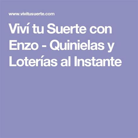 lotería enzo|Quiniela y Loterías Sorteos de Ayer